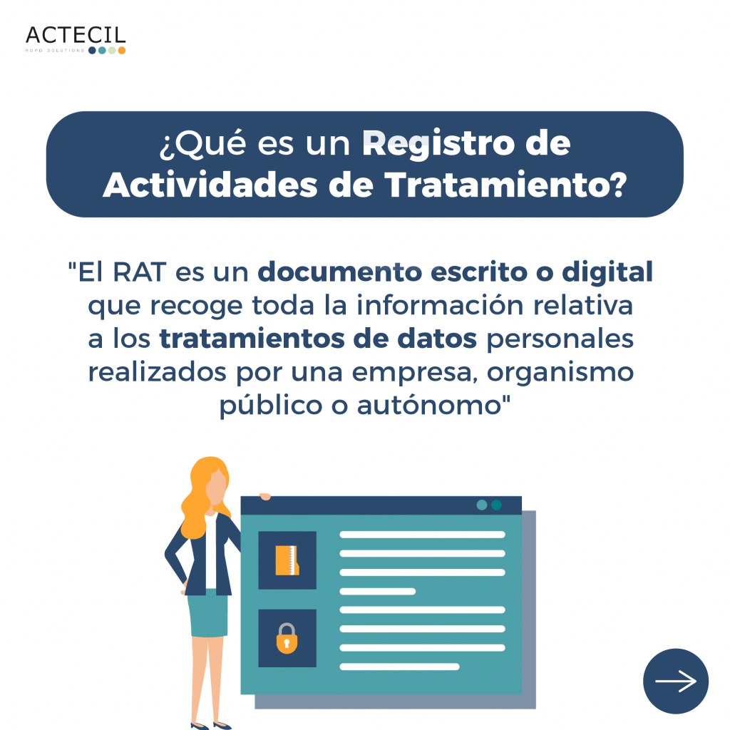 Un Registro de Actividades de Tratamiento (RAT) recoge todos los tratamientos de una empresa